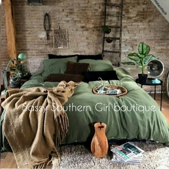 ⭐🆕Sage green luxury cotton duvet cover set King - Picture 2 of 9